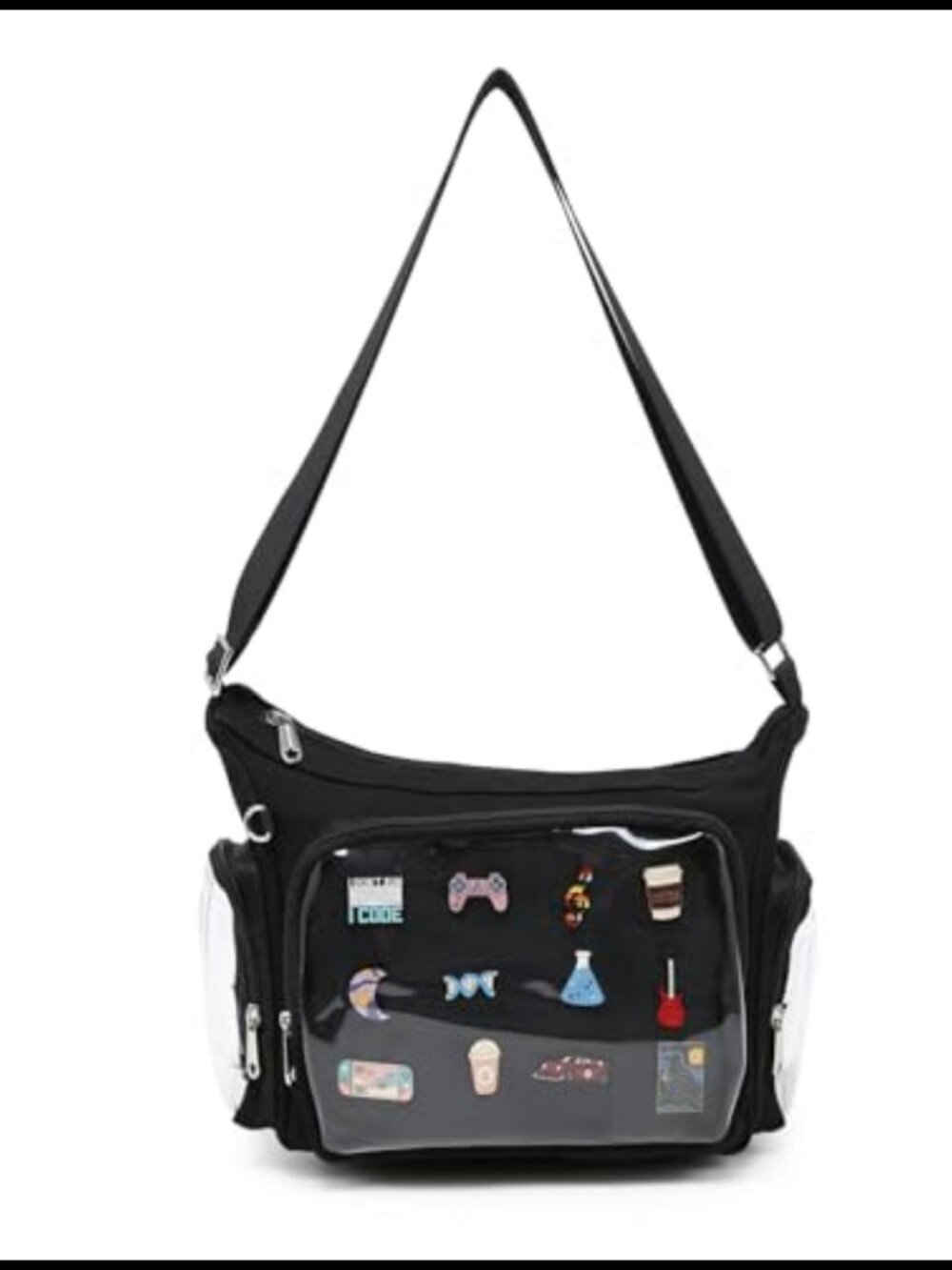 Canvas Ita Bag Crossbody Shoulder Bag Kawaii Anime Pins Display Medium